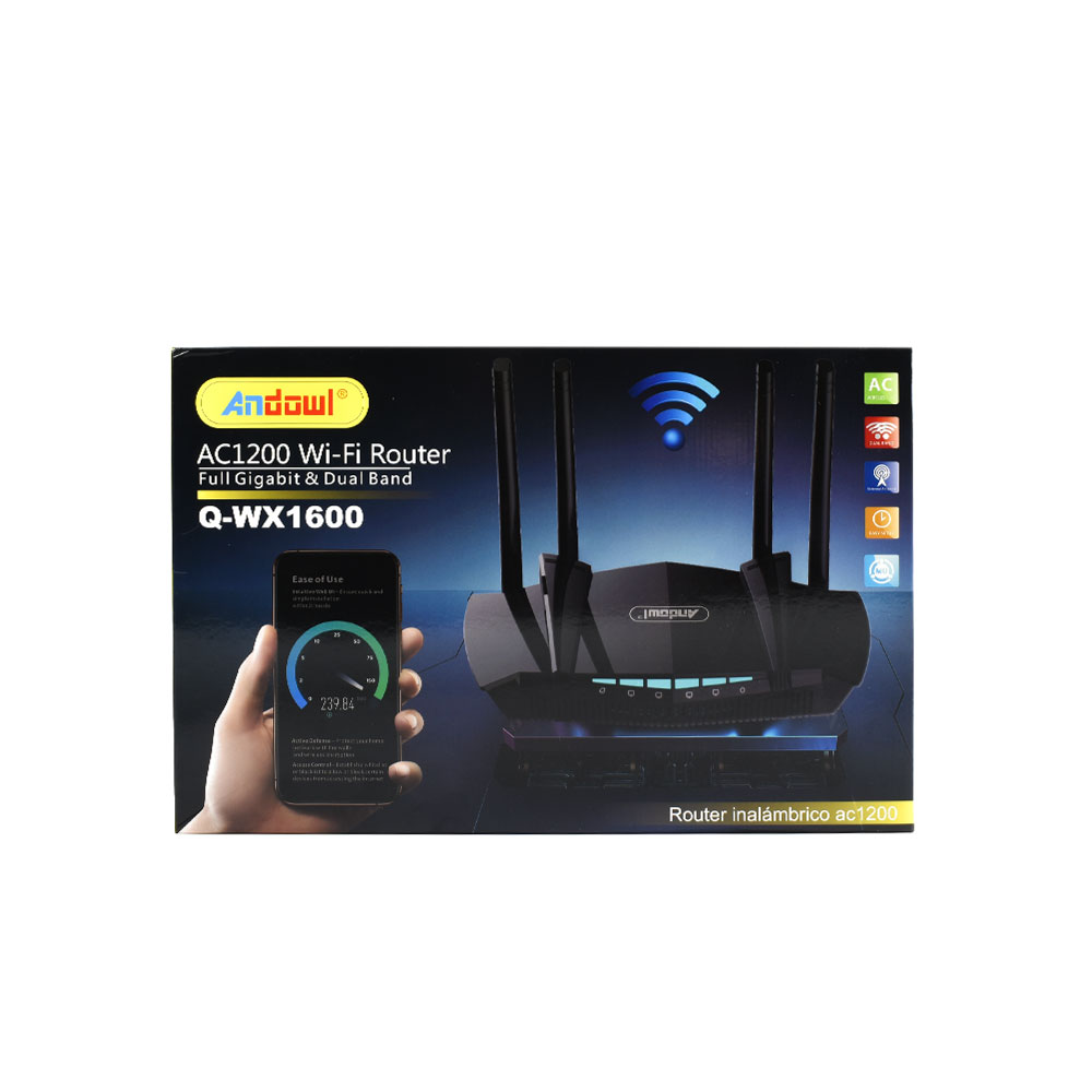 Andowl® Ασύρματο AC1200 WiFi Router με 4 Θύρες Ethernet 2.4GHz + 5GHz Full Gigabit Dual Band WPS Q-WX1600